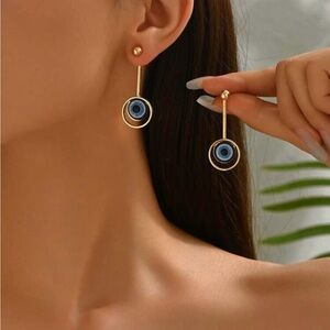 Gold Plated Evil Eye Earrings 🧿